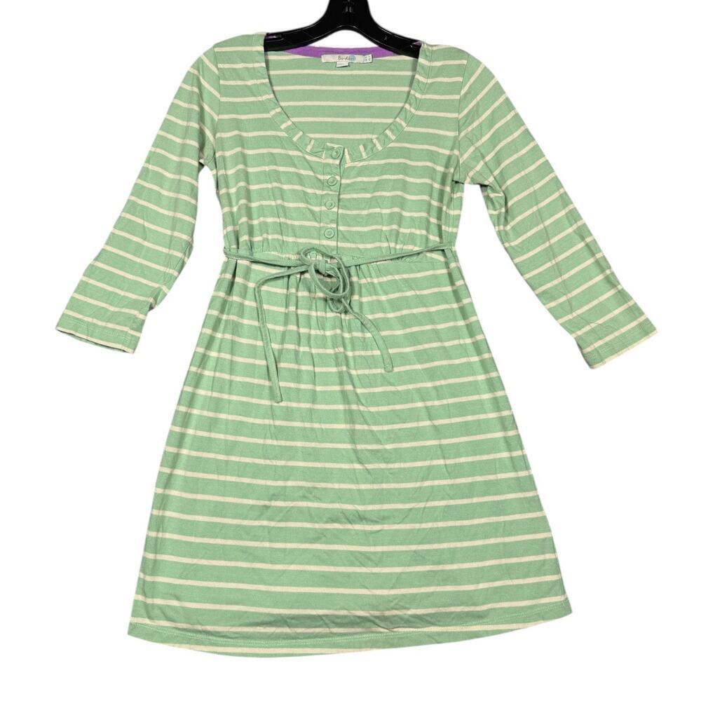 Boden Green Striped green and white Dress Size 2